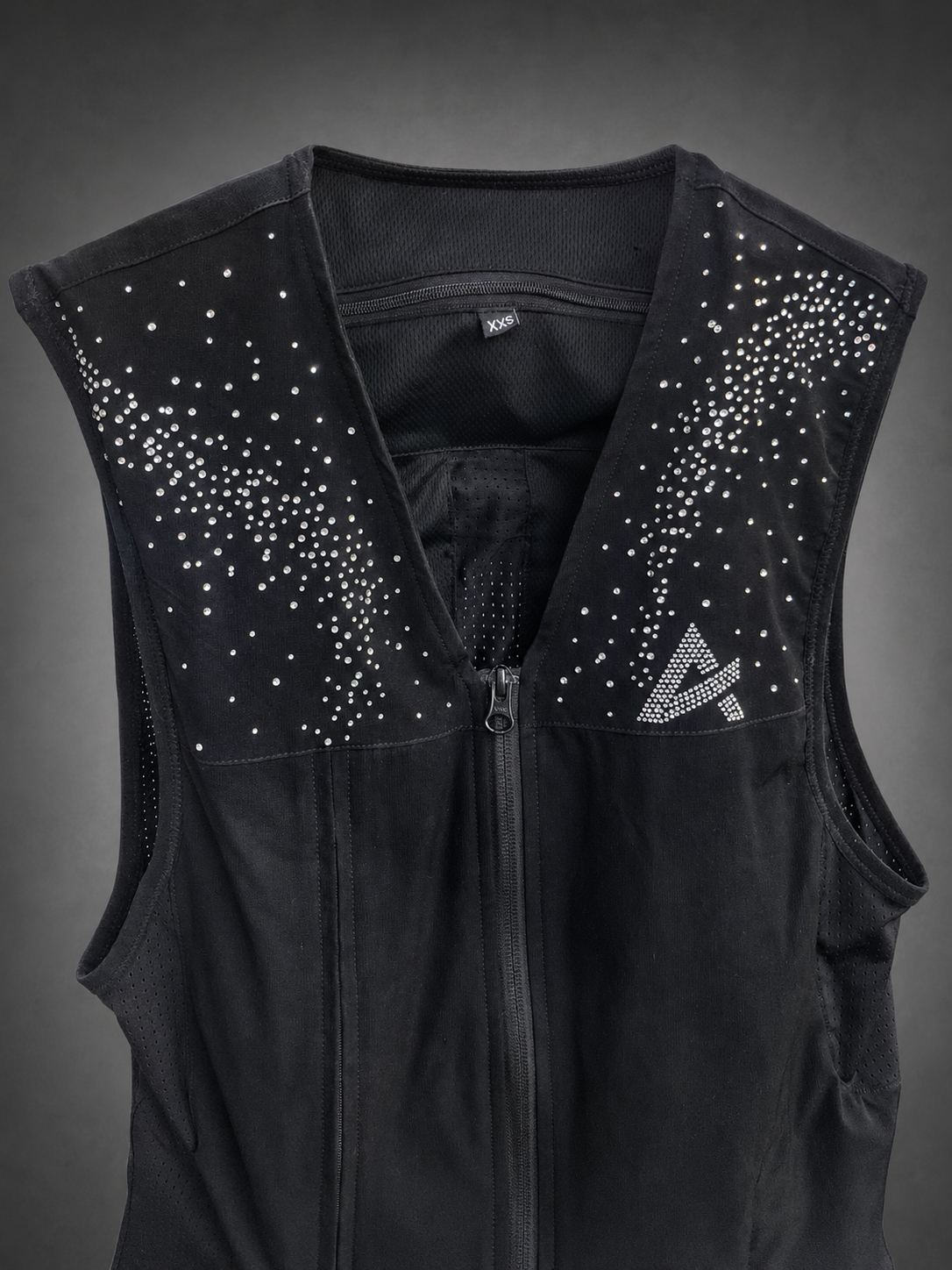 Gilet airbag d’équitation à cristaux STARDUST AXION Equestrian – vue frontale rapprochée