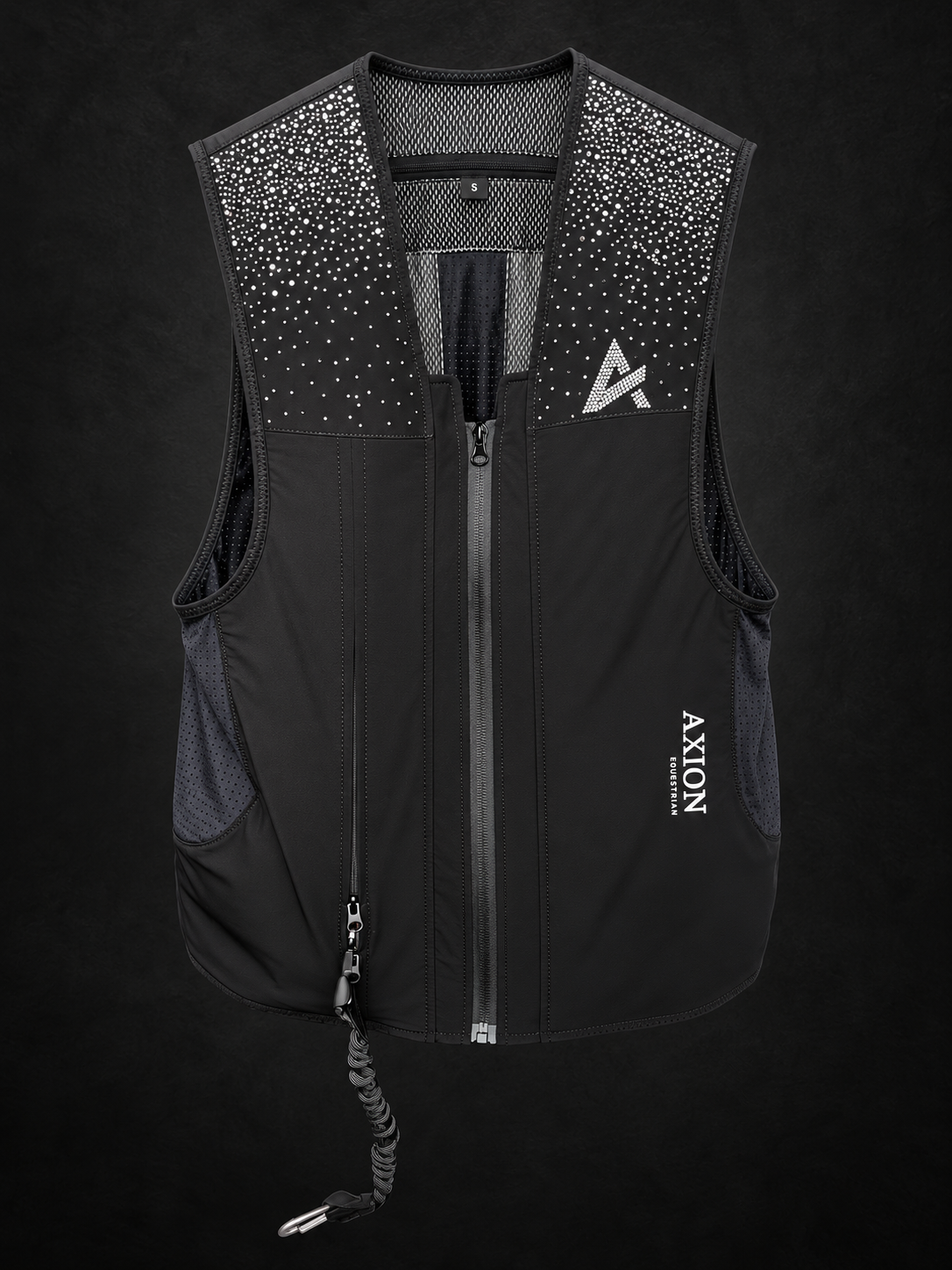 Chaleco airbag Crystal WATERFALL AXION Equestrian, vista frontal.