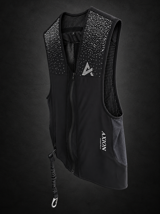 Colete airbag Crystal WATERFALL AXION Equestrian, vista de frente.