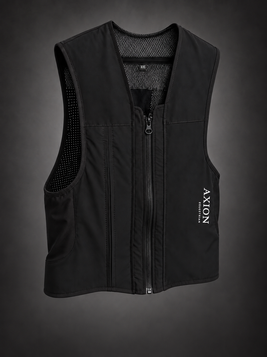 Colete airbag PURE AXION Equestrian, vista a três quartos.
