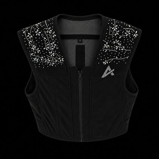 Gilet Airbag Crystal FLOWER AXION Equestrian vu de haut
