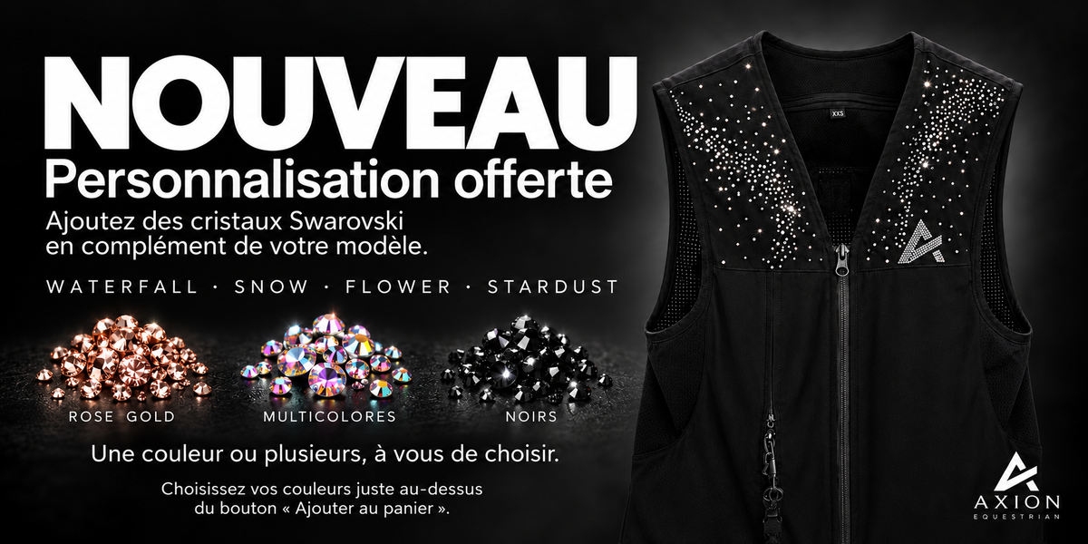 Nouveau — personnalisation offerte sur WATERFALL, SNOW, FLOWER et STARDUST. Ajoutez des cristaux Swarovski rose gold, multicolores et/ou noirs. Choisissez vos couleurs juste au-dessus du bouton Ajouter au panier. Découvrir les airbags.