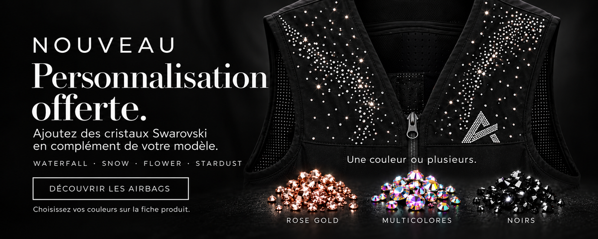 Novidade — personalização de cristais gratuita nos modelos WATERFALL, SNOW, FLOWER e STARDUST. Adicione cristais Swarovski em ouro rosa, multicolor e/ou preto. Escolha as cores acima de Adicionar ao carrinho. Descobrir os airbags.