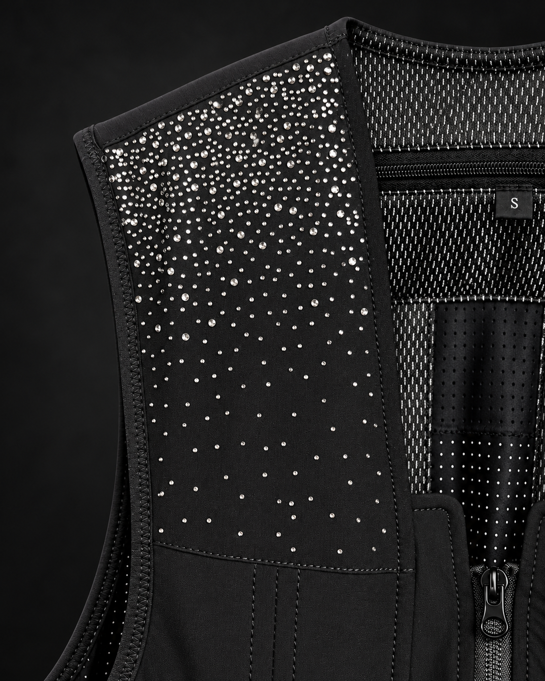 
Chaleco airbag Crystal WATERFALL AXION Equestrian, cascada de cristales Swarovski en el hombro.