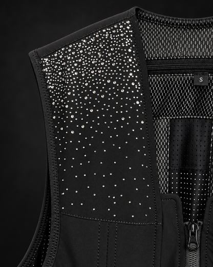
Chaleco airbag Crystal WATERFALL AXION Equestrian, cascada de cristales Swarovski en el hombro.