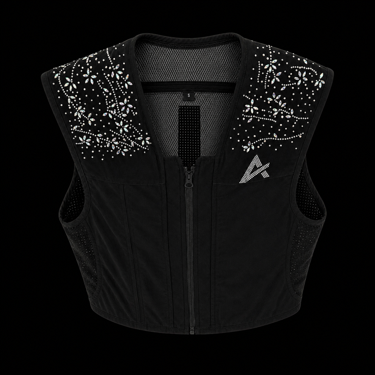  Gilet Airbag Crystal FLOWER AXION Equestrian vu de haut 
