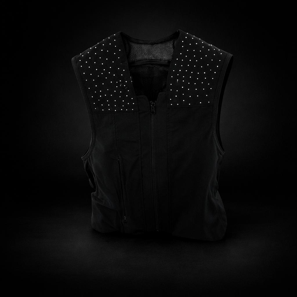 Gilet airbag équitation AXION Equestrian personnalisé avec cristaux, conception sur mesure pour sécurité et élégance