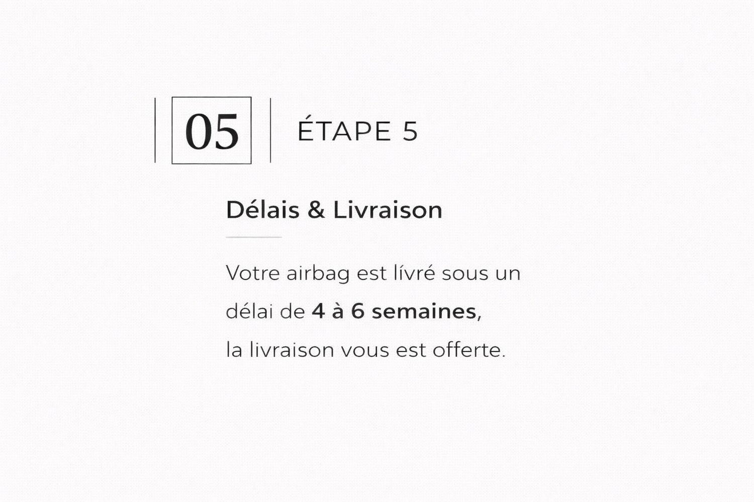 Étape 5 personnalisation airbag AXION Equestrian, délais de fabrication et livraison
