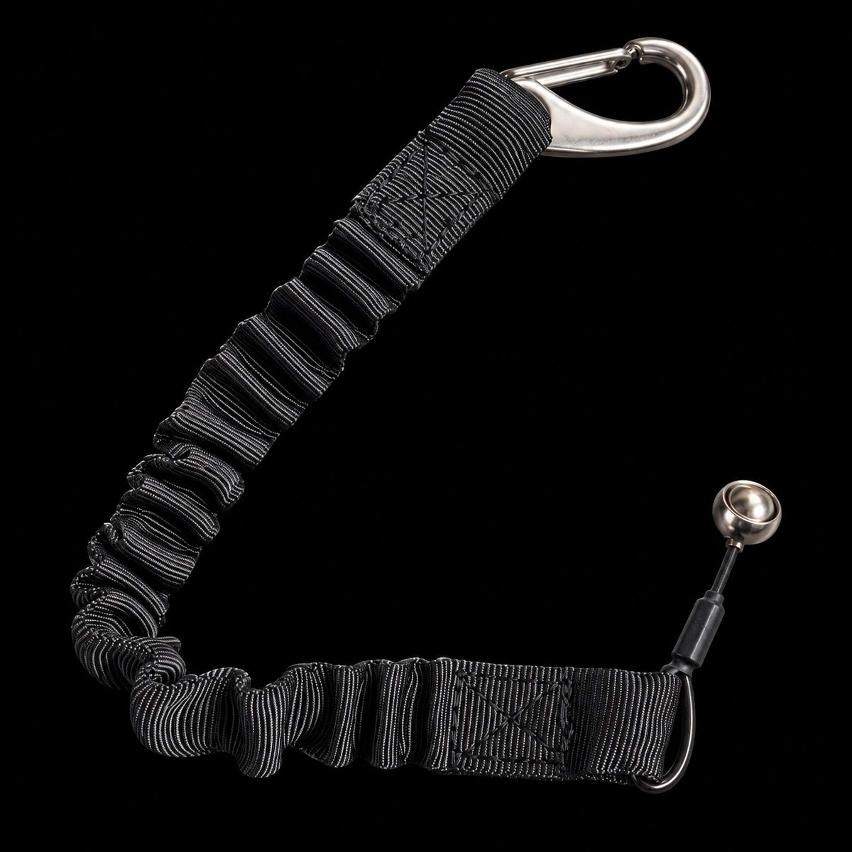 Correa de conexión para airbag AXION Equestrian negra con mosquetón y bola de activación.