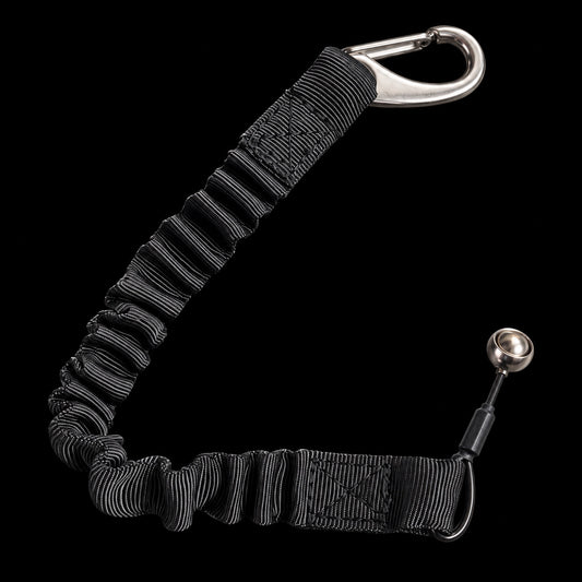 
Correa de conexión para airbag AXION Equestrian negra con mosquetón y bola de activación.